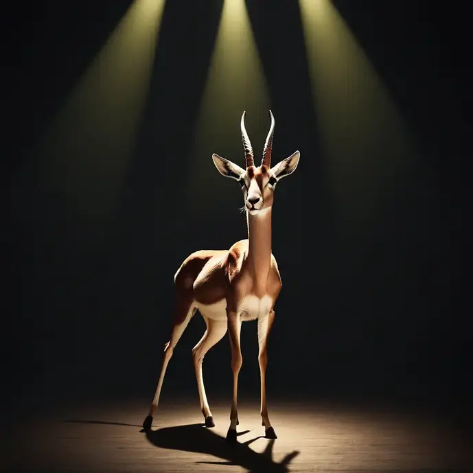A gazelle under a spotlight. The symbol of Zevi Digital. Swift, specialized, always on the move.
